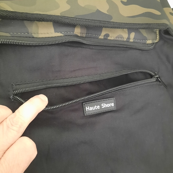 Haute Shore Blake Soho Neoprene Camo Crossbody Bag Purse Green Adjustable Straps - Picture 13 of 14